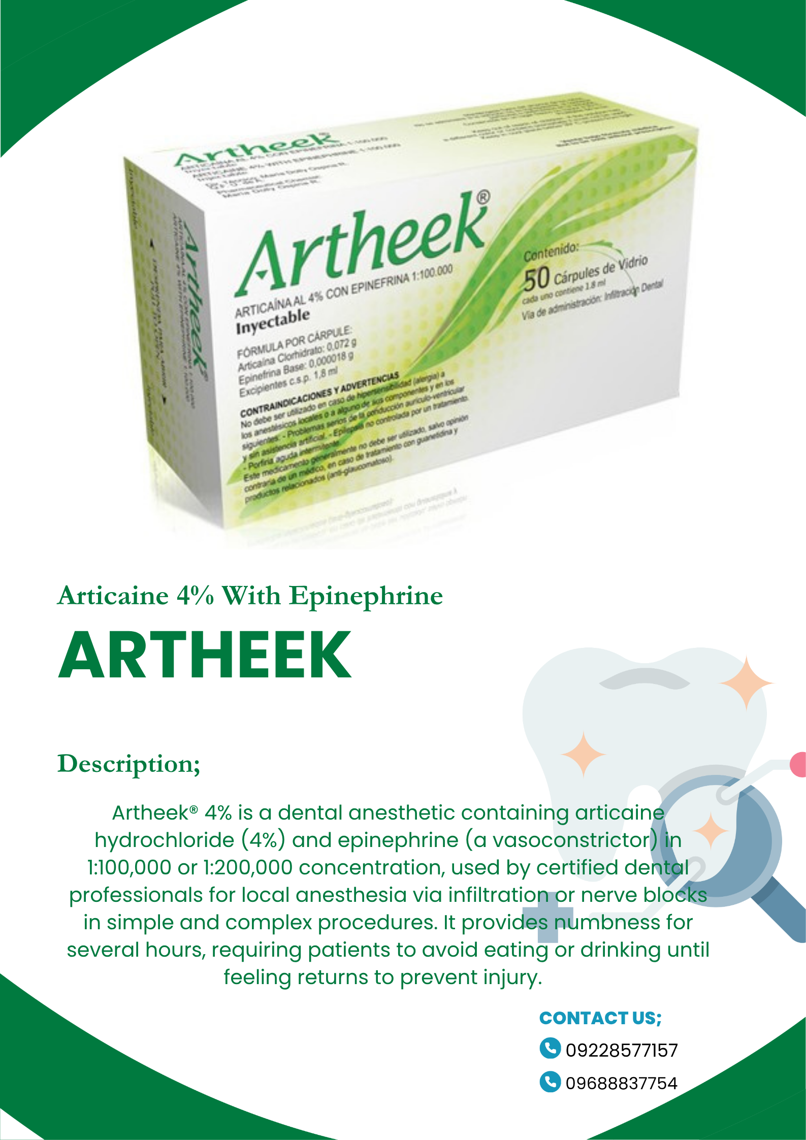 ARTHEEK (Articaine 4% with Epinephrine) ARTHEEK (Articaine 4% with Epinephrine)